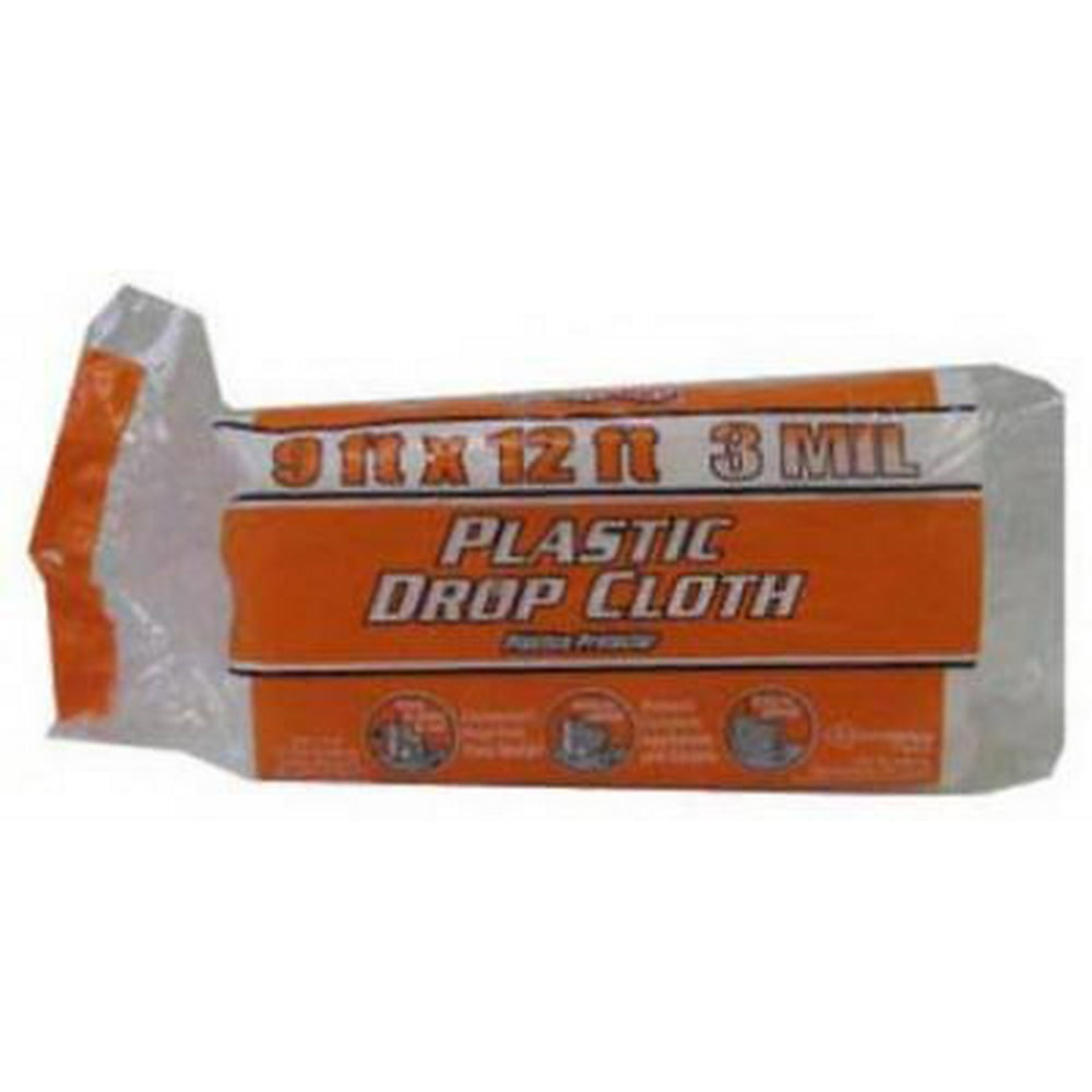 9' x 12' 3.0 Mil Extra Heavy Duty Plastic Drop Cloth 2PK