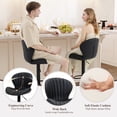thumbnail image 5 of AFO Swivel Bar Stools, Adjustable Height Barstools with Shell Back, Modern PU Leather Kitchen Island Chairs for Dining Room, Home Bar, Pub, Black, 5 of 6