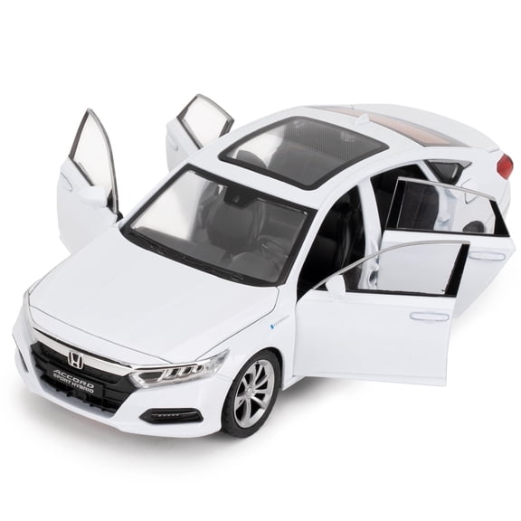 Play Vehicle Toy Cars Compatible for 1:24 Accord Model Cars, Play vehicle, Pull Back Die-cast Vehicles with Sounds＆Lights for Kids Boys Girls and Adults, Gift White