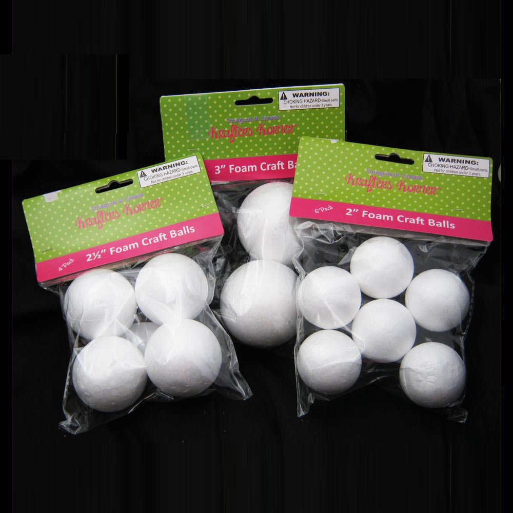 12 Styrofoam Foam Polystyrene Art Crafts Styro White Balls Project 2" 2