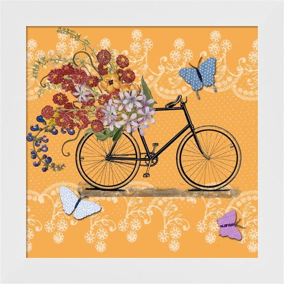 Great Art Now Flower Market Bicycle by Art Licensing Studio, Framed Wall Art, 14W x 14H