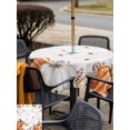 thumbnail image 5 of Square Outdoor Tablecloth With Umbrella Hole And Zipper– Farmhouse Fall Thanksgiving Waterproof Patio Table Cover for Party, Picnic, Backyard, 60"x60" , Orange White Pumpkins Leaves, 5 of 8
