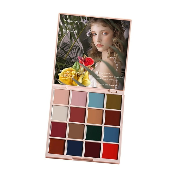 kusrkot 16 Colors Solid Nail Gel Palette Kit Pigmented Oil Painting