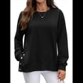 thumbnail image 1 of Sudaderas de Gran Tamaño para Mujer, Sudaderas de Larga, Camisetas con Abertura Lateral, Tops, Conjuntos para Adolescentes. Negro S, 1 of 10