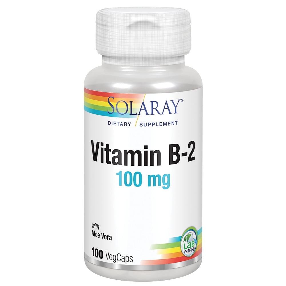 Solaray Vitamin B2 Riboflavin 100 mg with Aloe Vera Healthy Energy