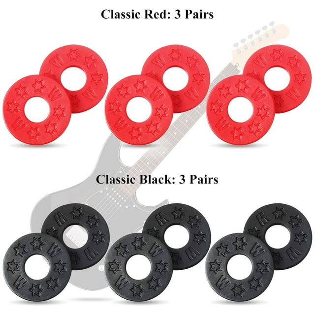 Lot de 12 Serrures de Sangle de Guitare Acoustique Blocs d'Instrument de Musique Boucles Pads de Basse Instrument de Musique Apprentissage Pièces de Rechange Accessoires