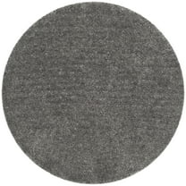 SAFAVIEH Popcorn Solid Polyester Shag Area Rug, Silver, 6' x 6' Round