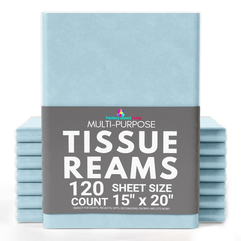 Crown Display Tissue Paper, 120 Sheets, 15" x 20", Light Blue photo 1