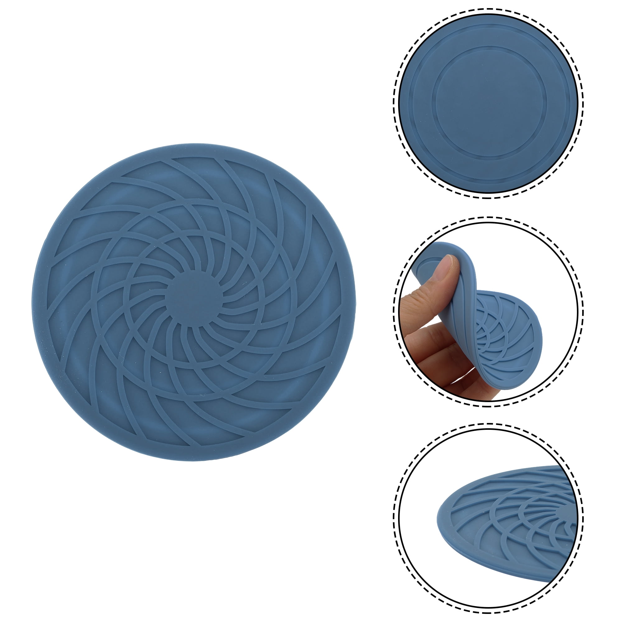 Unique Bargains Round Drink Coaster Set Light Blue
