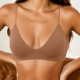 thumbnail image 2 of Zpanxa Bras for Women No Underwire Wireless Seamless Deep V-Neck Tank Bra, Spaghetti Strap Pullover Everyday Lingerie, Solid Color, 2 of 5