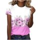 thumbnail image 2 of Fiudx Liquidación de Ahorros de Verano Tops con Estampado de Moda para Mujer, Blusa de Manga Corta, Camisetas Divertidas con Cuello Redondo, 2 of 4