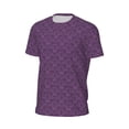 thumbnail image 6 of Wukai Retro Florals Purple Print Men's Short-Sleeved Mesh T-Shirt,Quick-Dry Short Sleeve Workout T-Shirt-Small, 6 of 8