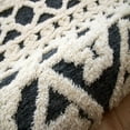 thumbnail image 4 of Ox Bay Talia 6' Round Ivory/Blue Diamond Striped Wool Indoor Area Rug, 4 of 9