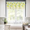 thumbnail image 3 of 3-Piece Kitchen Curtains and Valances Set, Summer Lemon Moroccan Plaid Rod Pocket Soft Kitchen Curtain Set, Washable Kitchen Window Curtains Set, Tropical Green Leaves, 3 of 5