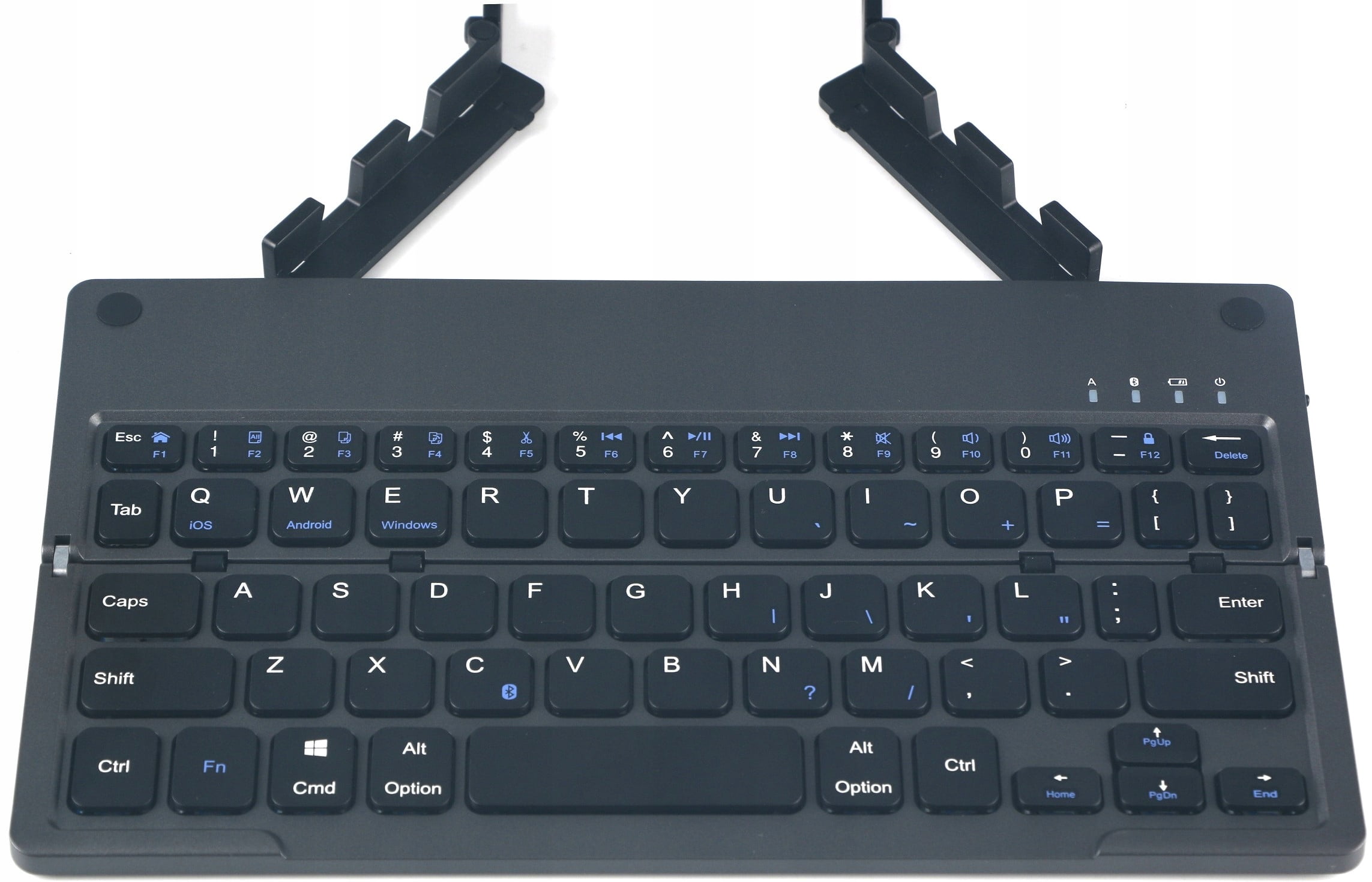 B048 harmonica style built-in stand mini portable folding keyboard type-c charging light sound universal bluetooth keyboard