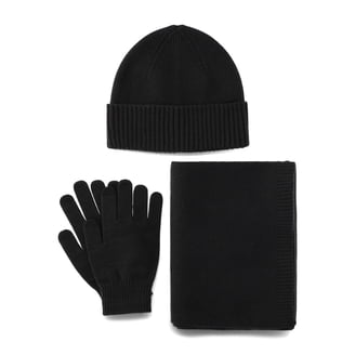 Rebecca Minkoff Knit Marled Beanie Handwarmers Set Black White One Size Rebecca Minkoff Marled Beanie & Armwarmer Set black and  main image 4