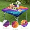 thumbnail image 4 of Rainbow Tie Dye Wave Pattern Square Fitted Tablecloth with Elastic Edge,Square Table Cover,Washable Elastic Table Cover for Home Kitchen Party Decor 36"x36", 4 of 6