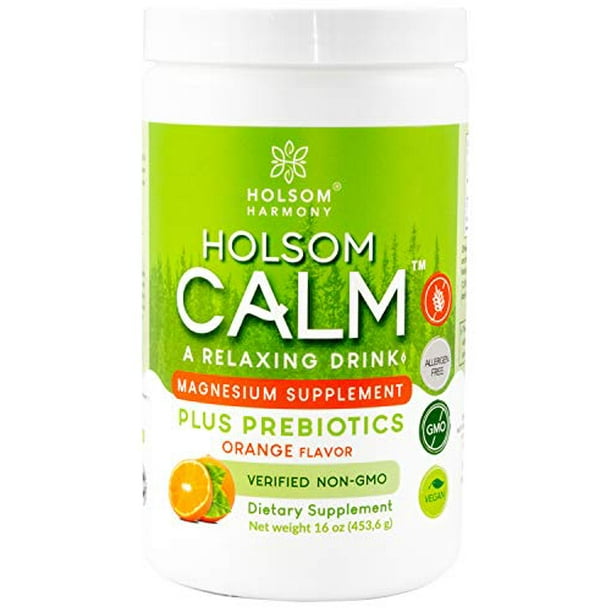 Calm Magnesium Powder Plus PreBiotics, AntiStress Drink Supplement, High Absorption, NonGMO