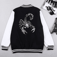 thumbnail image 4 of Chaquetas con estampado de personalidad de Escorpio para hombre, ropa deportiva informal de moda, uniforme de béisbol, abrigos bombarderos cómodos para hombre, 4 of 4