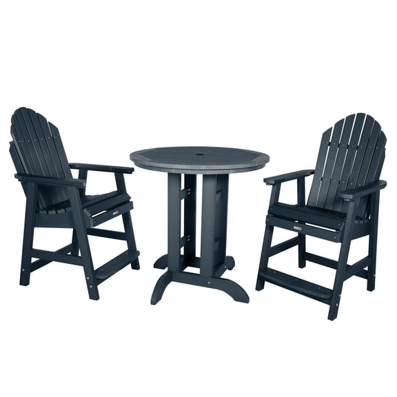 Highwood's 36" Round 3-pc Hamilton Dining Set - Dining Height, Outdoor, Eco-friendly, Synthetic Wood