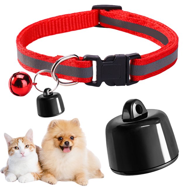 Rastreador Con Collar Ajustable Gatos para () Rojo