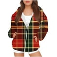 Annhoo Christmas Hoodies Sweatshirts for Kids Classic Plaid Print Long