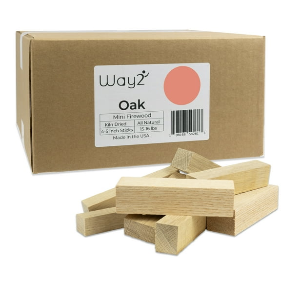 Kiln Dried Oak Wood | 15-16 lbs | 4-5 inch Mini Firewood Logs | Pizza Oven Wood Accessories | Fire Wood for Fire Pit, Campfires or Smoking Wood | Fire Starters for Campfires