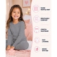 thumbnail image 5 of dELiA*s Girls Thermal Underwear Set Waffle Knit Shirt and Long Johns (2T-16), Charcoal/Hot Pink/Grey, 5 of 7