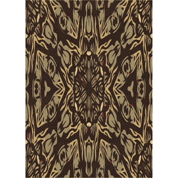 Ahgly Company Machine Washable Indoor Rectangle Transitional Black Brown Area Rugs, 3' x 5'