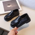 thumbnail image 4 of Mocassins pour Filles Classiques Noirs Chaussures Plates Faux Cuir, 4 of 8