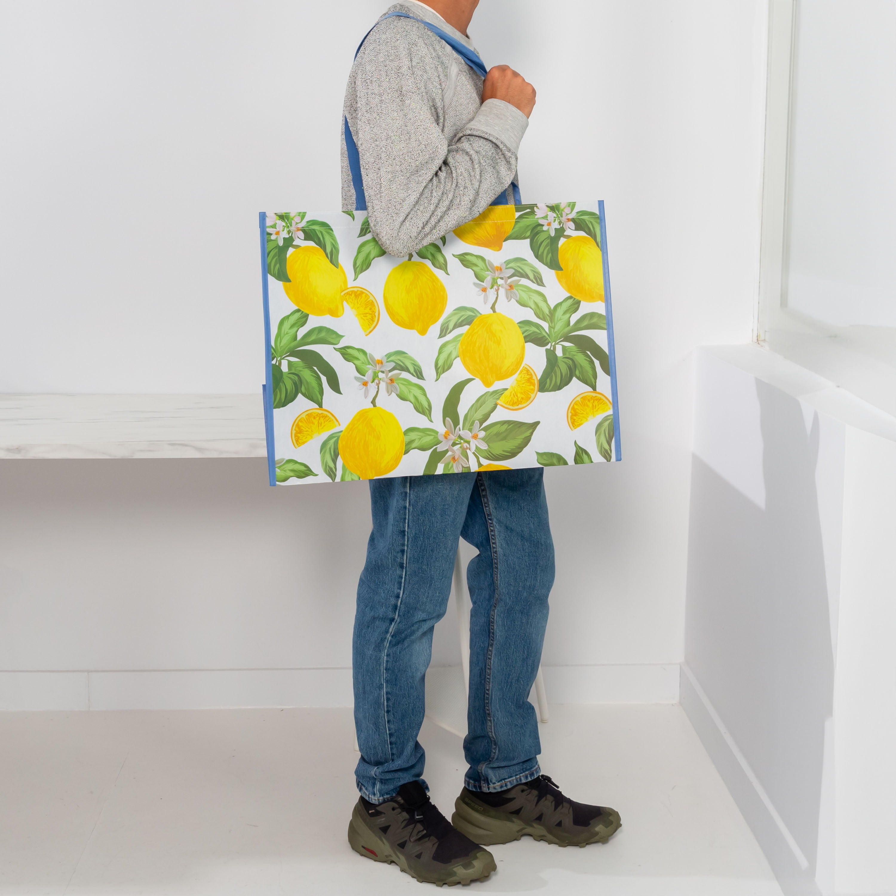 Large Capacity Reusable Grocery Bag, XL Reusable Shopping Bag for groceries with Double Handles