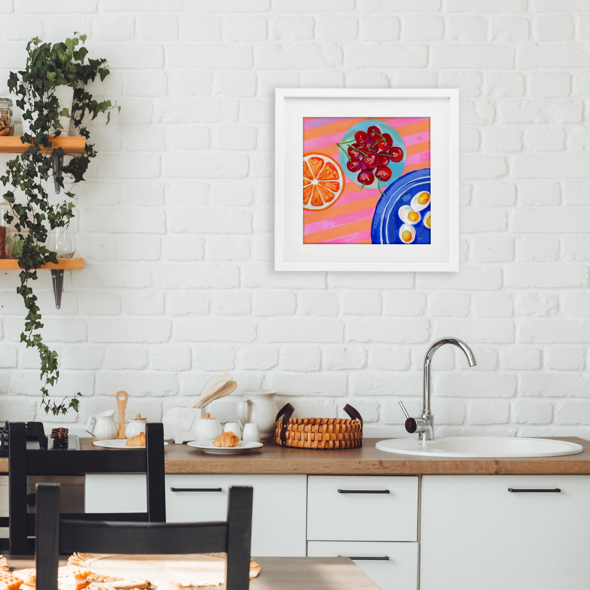 Stupell Industries Summer Snacks Picnic Blanket White Framed Print Under Glass, design by Rachael Reese
