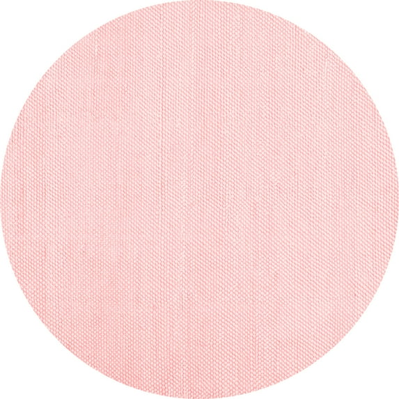 Ahgly Company Indoor Round Solid Red Modern Area Rugs, 7' Round