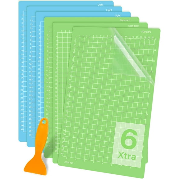 Cutting Mat for Cricut Joy Xtra 12x8.5in 6 Pack Variety Adhesive (Standard & Light Grip) Reusable Craft Cutting Mats Sticky Accessories Replacement for Cricut Maker & Explore