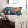 thumbnail image 6 of Uemuo Sea Turtle in Coral Print Throw Pillow Case – Cozy & Soft Cushion Cover, Hypoallergenic Pillow Case for Sleeping, Perfect for Women with Envelope Closure-20"x30", 6 of 6