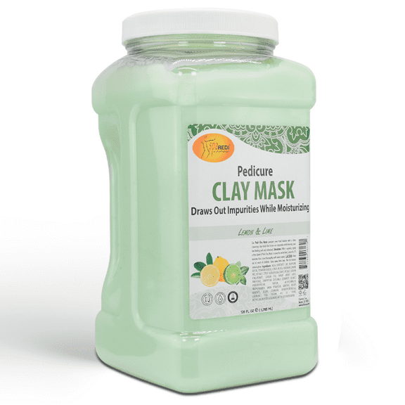 SPA REDI - Clay Mask, Lemon and Lime 128 Oz - Pedicure and Body Deep Cleansing, Skin Pore Purifying, Detoxifying and Hydrating