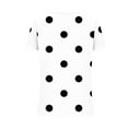 thumbnail image 5 of YeJammarp Cotton V Neck T Shirts Womens Loose Fit Elegant Retro Polka Dots Print Short Sleeve Casual Summer Tops (Medium, White 01), 5 of 5