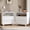 White, variant on Aufeile Nightstand Set of 2 with Charging Station, Wood Bedside Tables with 2 Drawers & Open Shelf, Curved Storage Cabinets for Bedroom, Living Room, White