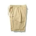 thumbnail image 4 of Lovskoo 2024 Men's Cargo Shorts Solid Color Workwear Cotton Shorts Multiple Pockets Loose Casual Sports Shorts Khaki 2XL, 4 of 8