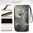 thumbnail image 5 of Womens Wallet Bifold Ladies Cluth Bag Wristlet Wrist Strap Long Purse Broken Planet Design, 5 of 6
