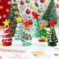 thumbnail image 2 of 6 adornos de cristal para árbol de Navidad, mini árboles de cristal hechos a mano con estrellas, decoraciones navideñas de mesa de 2,6 a 3 pulgadas, figuras de cristal coloridas para fiestas, decoraci, 2 of 5