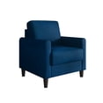 thumbnail image 4 of Home Design Goliad Velvet Armchair with Pocket Spring, Soft Cushions, Clean Lines Design, Blue, 4 of 8