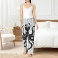 thumbnail image 6 of Lsque Abstract Ink Octopus Print Women's Pajama Pants, Lounge Pant - Comfortable Home Wear,Elastic Waistband, Stylish Design-Large, 6 of 9