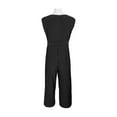 thumbnail image 2 of Emma & Michele Boat Neck Sleeveless Tie Side Solid Pockets ITY Jumpsuit-ULTRA / M, 2 of 9