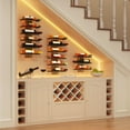 thumbnail image 4 of 3-Set 6 Tier Wall Mount Wine Rack, Wall Mounted Wine Bottle Racks for Display and Storage, Hanging Bottle Holder, for Living Room, Dining Room, Bar, Wine Cellar, Rustic Brown, 4 of 17