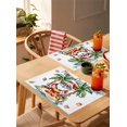 thumbnail image 4 of Merry Christmas Santa Claus Placemats Set of 6 Coconut Tree Shell Beach Heat Insulation Washable Place Mats, Rustic Non-Slip Table Mats for Dining Table Party Kitchen Decor,13x19 Inch, 4 of 4