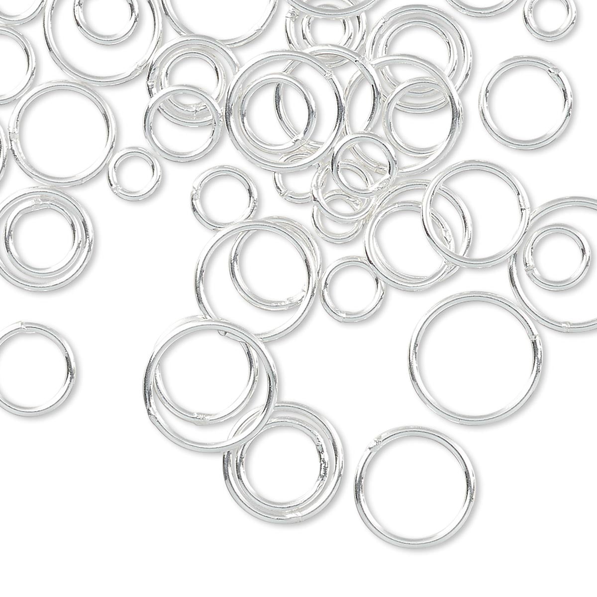 Closed 10mm Diameter 20 Gauge Beadaholique Jump Rings Silver Plated 20 Pieces 