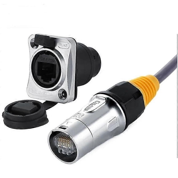 IP67 Network RJ45 Waterproof Connectors / Ethernet RJ45 Waterproof Plug + Waterproof Socket for Outdoor Ethernet
