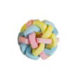 thumbnail image 1 of Pelota masticable para perros, colorida, entrelazada, con cascabel, de goma, interactiva, juguete masticable para mascotas para aliviar el aburrimiento y limpiar los dientes de perros y gatos., 1 of 8