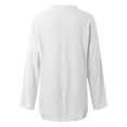 thumbnail image 5 of Wang6 Women's Oversized Long Sleeve T Shirts Causal V Neck Button Summer Tunic Tops Loose Fit Solid Long Tees Shirts White XXXXXL, 5 of 5